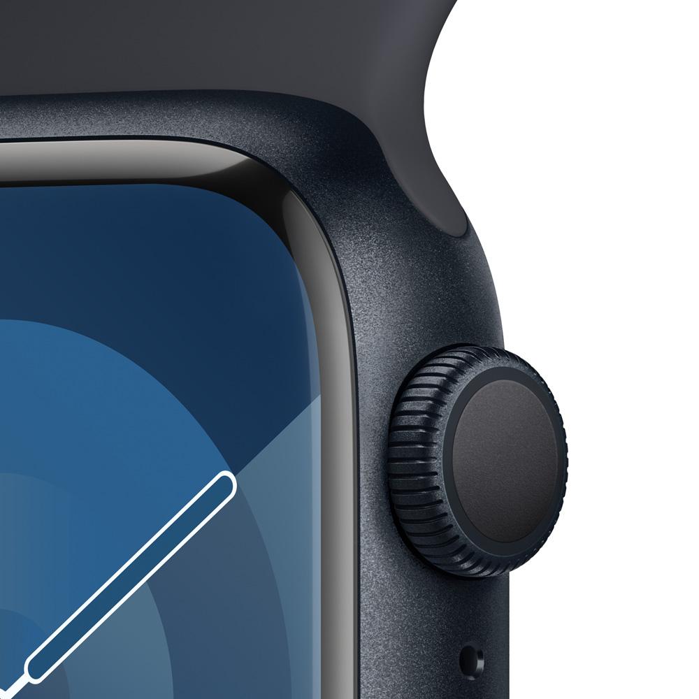 Apple Watch Series 9 GPS • Caja de aluminio color medianoche de 41 mm • Correa deportiva color medianoche - M/L