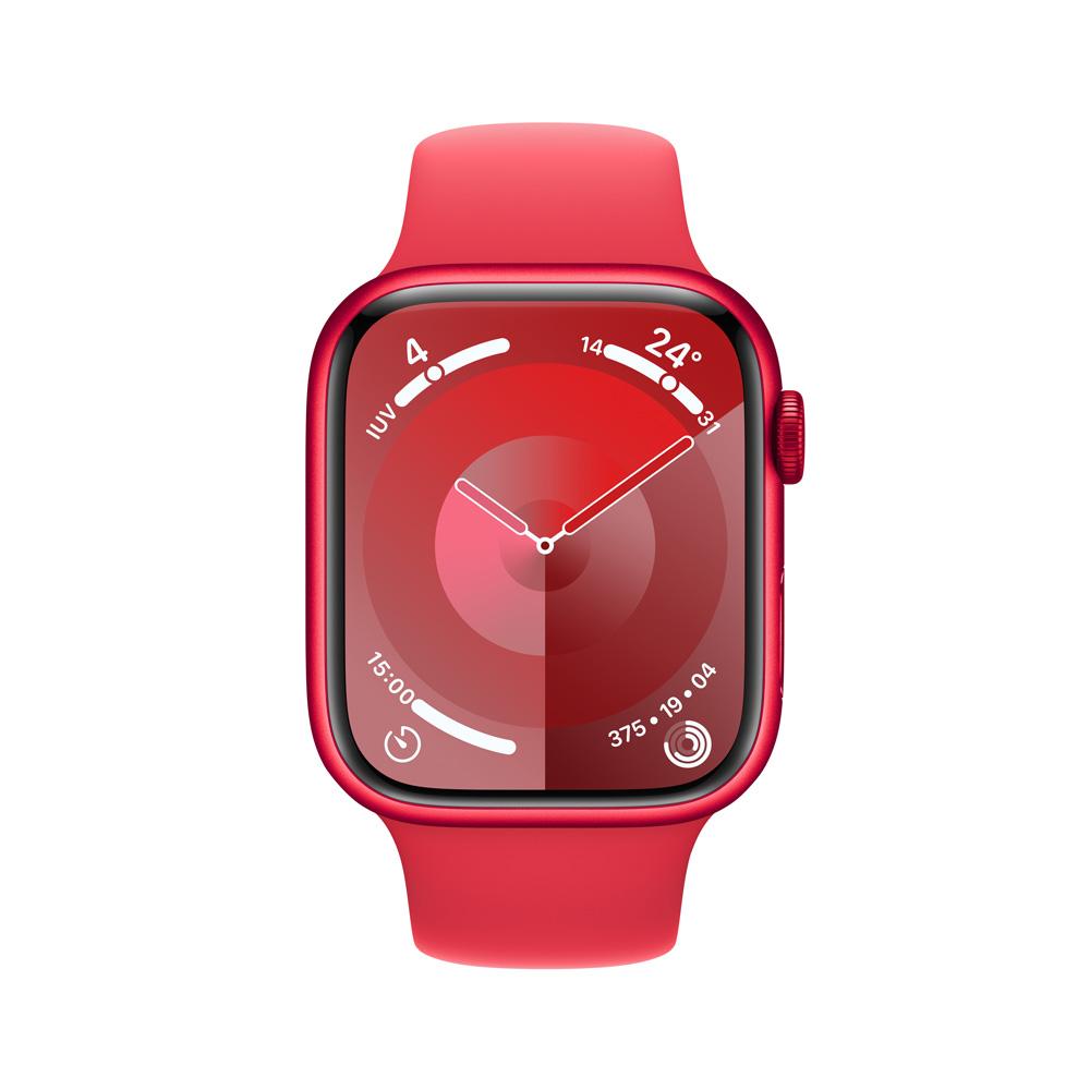 Apple Watch Series 9 GPS • Caja de aluminio (PRODUCT)RED de 45 mm • Correa deportiva (PRODUCT)RED - M/L