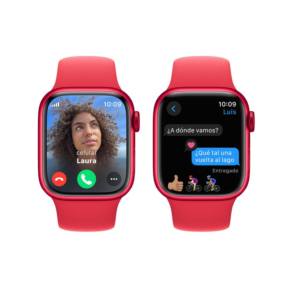 Apple Watch Series 9 GPS + Cellular • Caja de aluminio (PRODUCT)RED de 41 mm • Correa deportiva (PRODUCT)RED - S/M