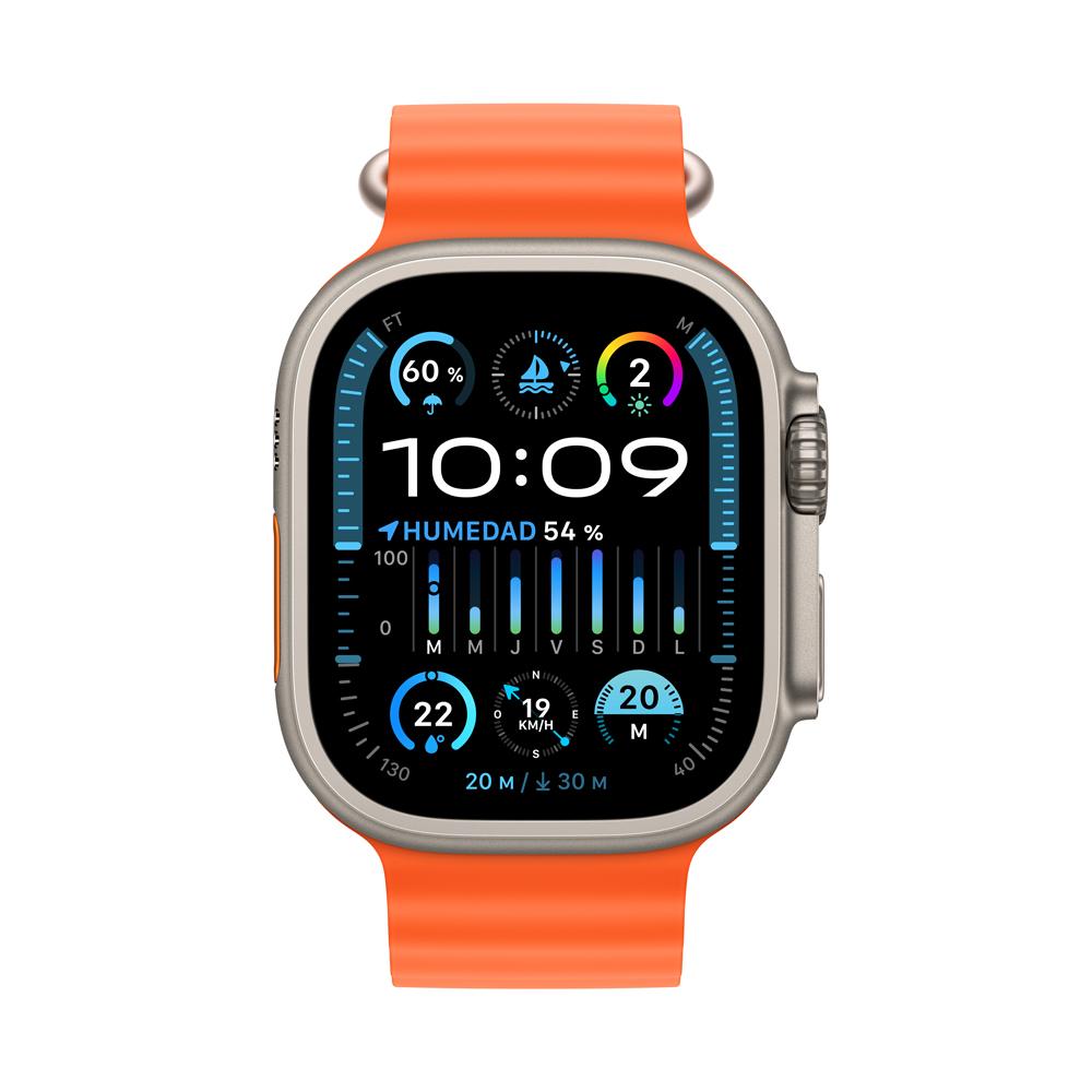 Apple Watch Ultra 2 GPS + Cellular • Caja de titanio de 49 mm • Correa Ocean naranja
