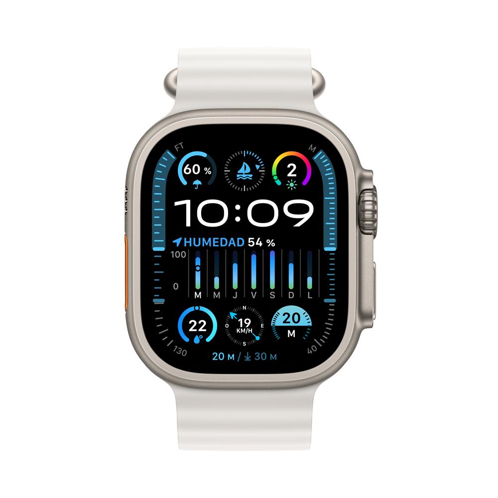 Apple Watch Ultra 2 GPS + Cellular • Caja de titanio de 49 mm • Correa Ocean blanca