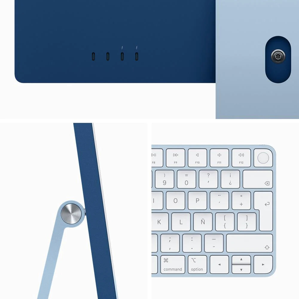iMac con pantalla Retina 4,5K de 24 pulgadas Chip M3 de Apple con CPU de 8 núcleos y GPU de 10 núcleos 8GB Azul 256 GB