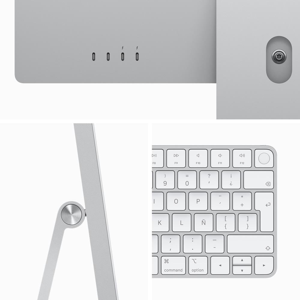 iMac con pantalla Retina 4,5K de 24 pulgadas Chip M3 de Apple con CPU de 8 núcleos y GPU de 10 núcleos 8GB Plata 512 GB