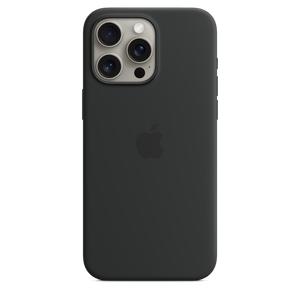 Funda de silicón con MagSafe para el iPhone 15 Pro Max - Negro