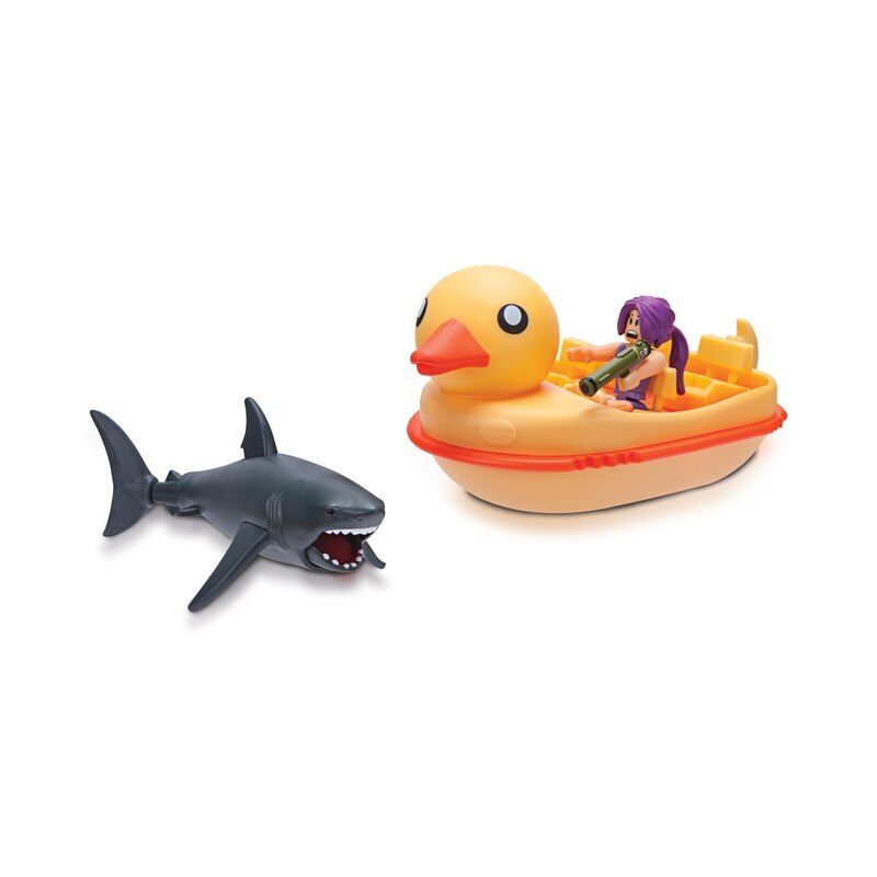 Vehiculo Roblox Celebrity Bote Pato Con Figura Y Tiburón