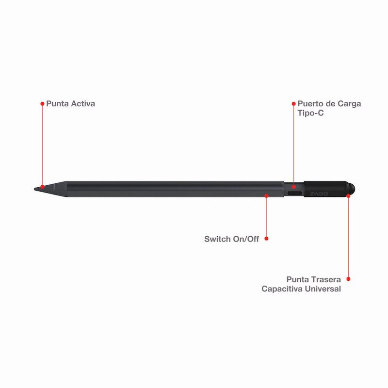 Lapiz √ìptico Dual ZAGG Pro Stylus con punta posterior para iPad