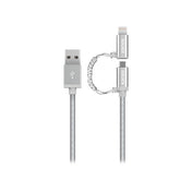 Cable Duo MicroUsb / Lightning Kanex Premium Silver