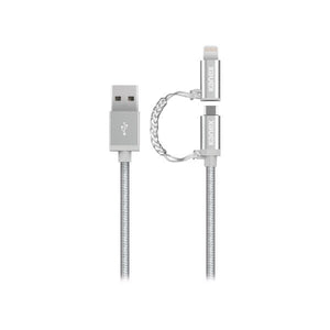Cable Duo MicroUsb / Lightning Kanex Premium Silver