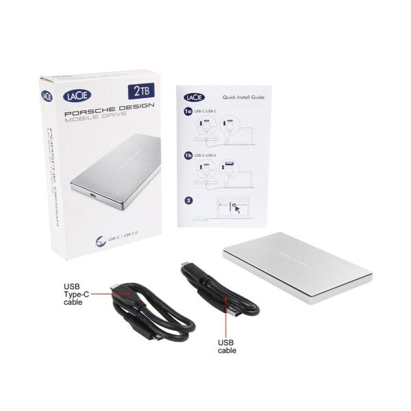 Disco Duro Externo Porsche Design 2 TB USB 3.0 Type-C Plata