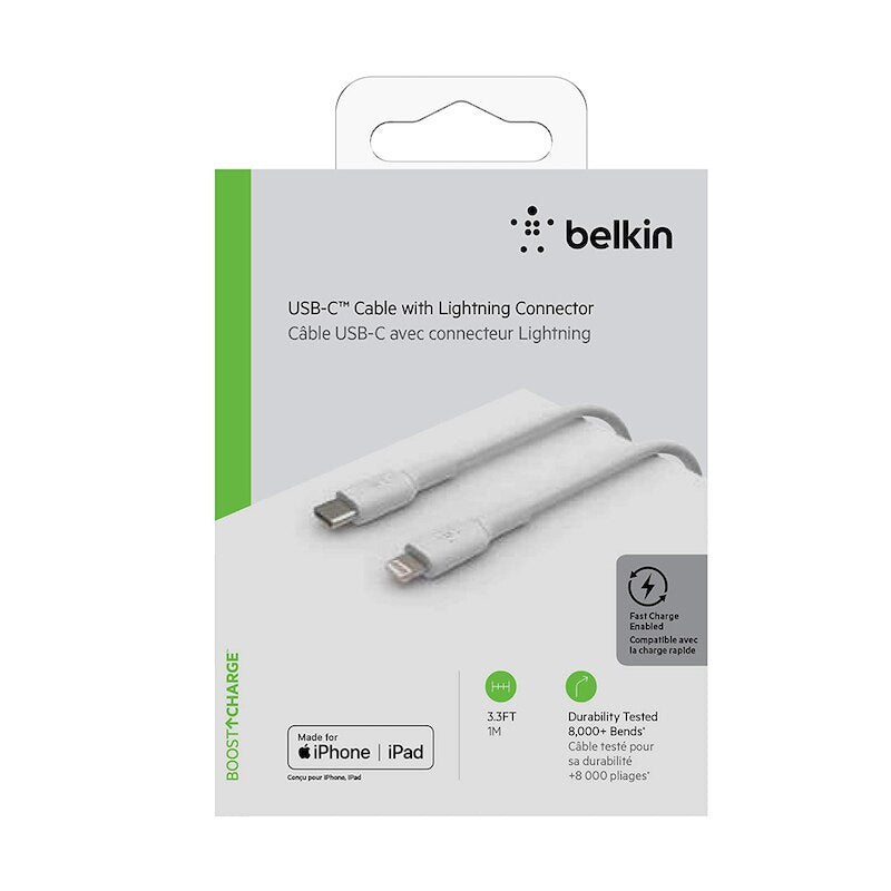 Cable Belkin USB-C a Lightning - 1M - Mixit - Blanco