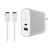 Cargador Belkin puertos USB-C + USB-A + Cable USB-C - Plata